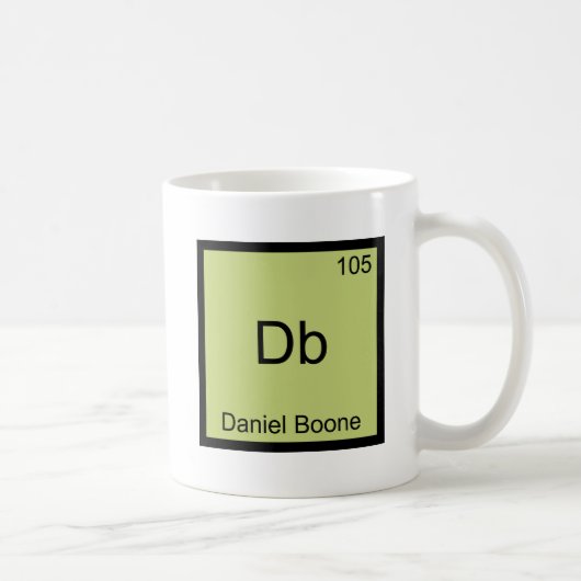 Db - Daniel Boone Funny Chemistry Element Symbol Kaffeetasse (Rechts)