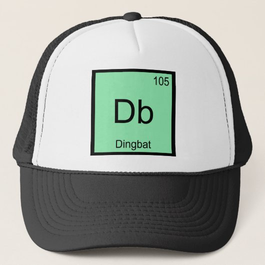Db - Dingbat Chemistry Element Symbol Funny T-Shir Truckerkappe (Vorderseite)