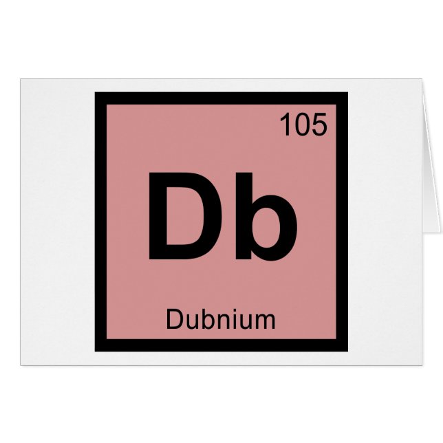 Db - Dubnium Chemistry Periodic Table Symbol (Vorderseite (Horizontal))