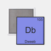Db - Dweeb Funny Chemistry Element Symbol T-Shirt Magnet (Vorderseite/Rückseite)