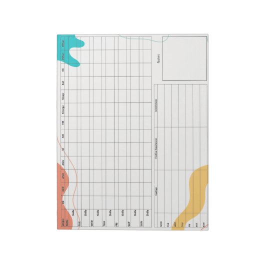 DBT Dairy Card Notepad - 40 Blätter Abstrakt Notizblock (Rotiert)
