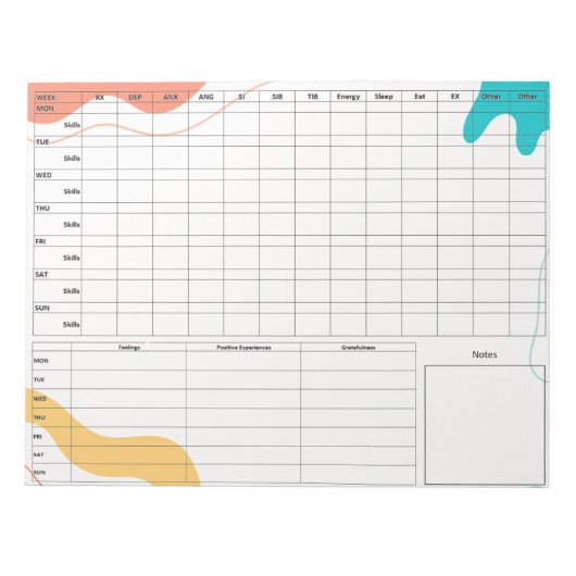 DBT Dairy Card Notepad - 40 Blätter Abstrakt Notizblock (Vorderseite)