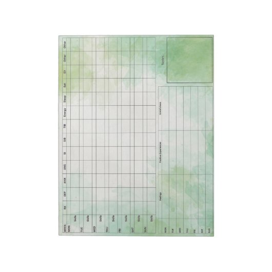 DBT Dairy Card Notepad - 40 Blätter grün Notizblock (Rotiert)