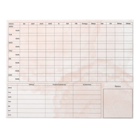 DBT Dairy Card Notepad - 40 Blätter Rosa Notizblock (Vorderseite)