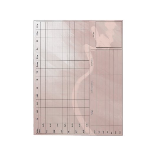 DBT Dairy Card Notepad - 40 Sheets Rose Notizblock (Rotiert)
