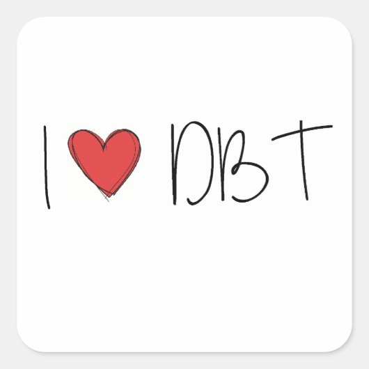 DBT - I LIEBE DBT QUADRATISCHER AUFKLEBER (Vorderseite)