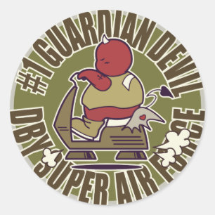 DBY SUPER AIR FORCE VINTAG Lucky Devil Runder Aufkleber