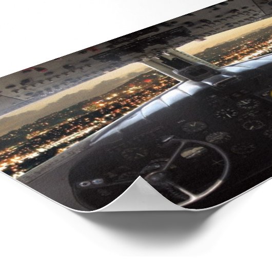 DC3 Cockpit Night View Poster (Ecke)