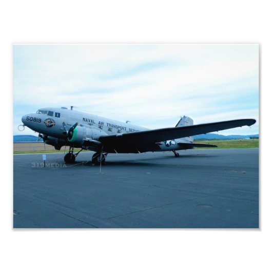 DC-3 Kriegsflugzeug Fotodruck (Vorne)