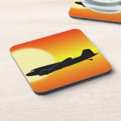 DC-3 vorübergehende Sonne. Getränkeuntersetzer (Linke Seite)