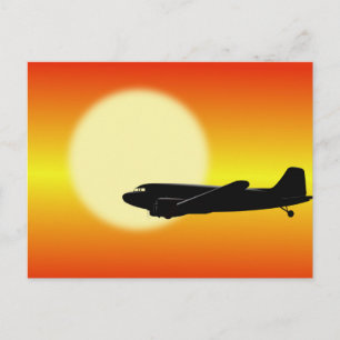 DC-3 vorübergehende Sonne. Postkarte