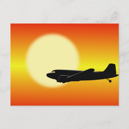 DC-3 vorübergehende Sonne. Postkarte (Vorderseite)