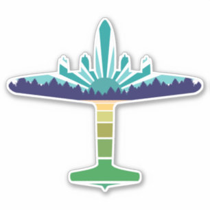 dc 6 Sonnenuntergang des Flugzeugs Aufkleber