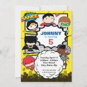 DC-Comic | Justice League - Chibi Birthday Einladung (Vorderseite)