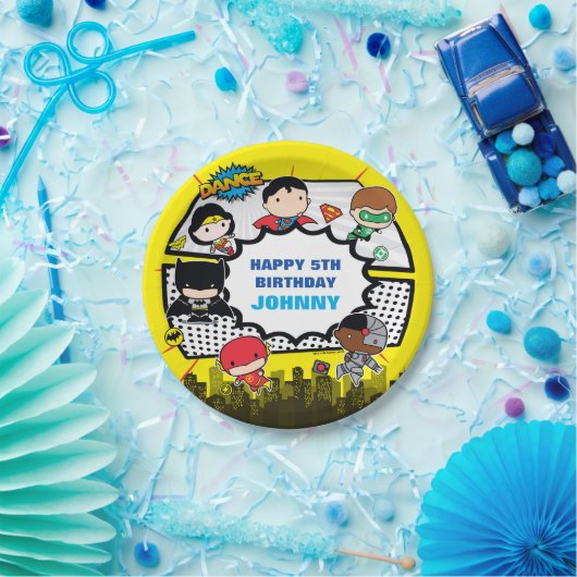 DC-Comic | Justice League - Chibi Birthday Pappteller (Party)