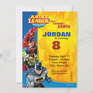 DC-Comic   Justizielle Liga - Geburtstag Einladung