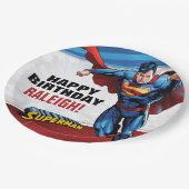 DC-Comic | Superman - Geburtstag Pappteller (Schrägansicht)