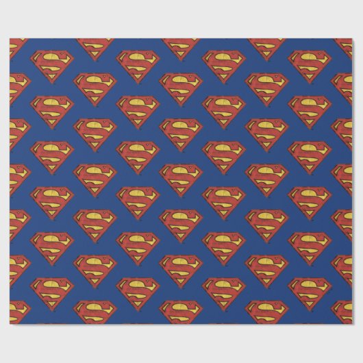 DC-Comic | Superman | Grunge Black Logo Geschenkpapier (Flach)