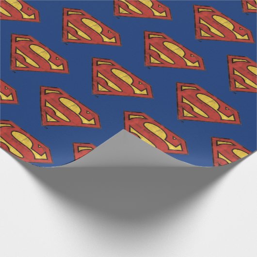 DC-Comic | Superman | Grunge Black Logo Geschenkpapier (Ecke)