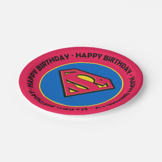 DC-Comic | Superman | Klassisches Logo Pappteller (Schrägansicht)