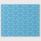 DC-Comic | Superman S-Schild | Schwarzes Logo Geschenkpapier (Flach)