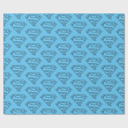 DC-Comic | Superman S-Schild | Schwarzes Logo Geschenkpapier (Flach)