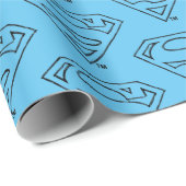 DC-Comic | Superman S-Schild | Schwarzes Logo Geschenkpapier (Rolleneckpunkt)