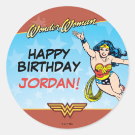 DC-Comic | Wonder Woman Birthday Runder Aufkleber
