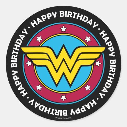 DC-Comic | Wonder Woman Circle & Stars Logo Runder Aufkleber (Vorderseite)