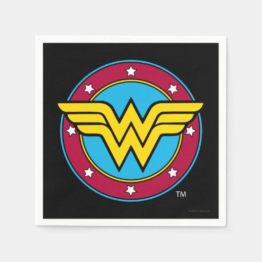 DC-Comic | Wonder Woman Circle & Stars Logo Serviette (Vorderseite)