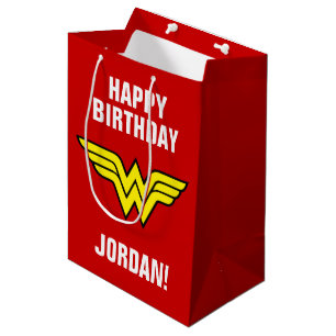 DC-Comic Wonder Woman Logo Happy Birthday Mittlere Geschenktüte
