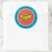 DC-Comic | Wonder Woman Logo | Happy Birthday Runder Aufkleber (Tasche)