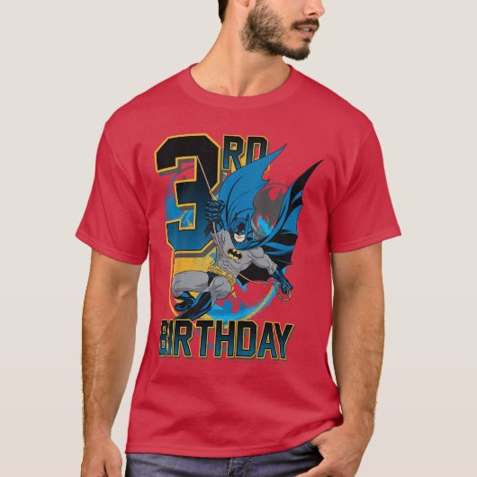 DC Comics Batman 3rd Birthday Action Shot funny T-Shirt (Vorderseite)