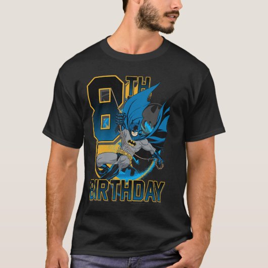 DC Comics Batman 8th Birthday Bat Swing Action Pos T-Shirt (Vorderseite)