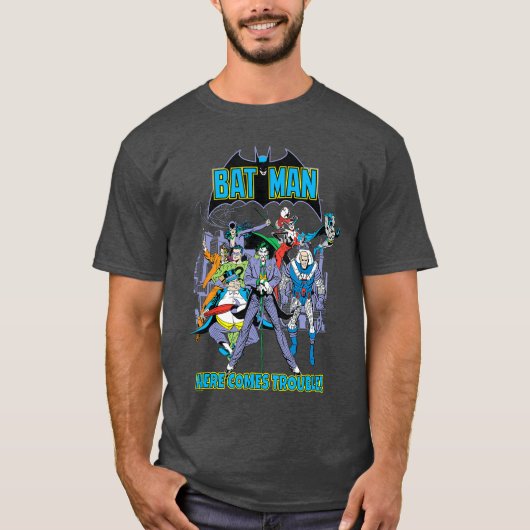 DC Comics Batman Here Comes Trouble Bösewicht-Team T-Shirt (Vorderseite)