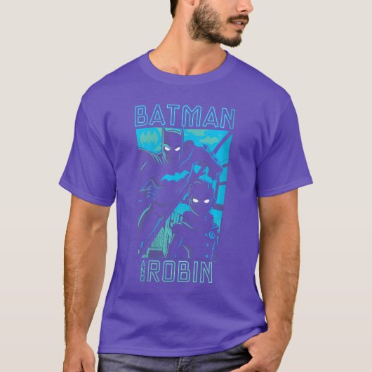 DC Comics Batman und Robin Split Design Poster V-A T-Shirt (Vorderseite)