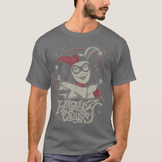 DC Comics Harley Quinn dunkles Portrait-Geschenk T-Shirt (Vorderseite)