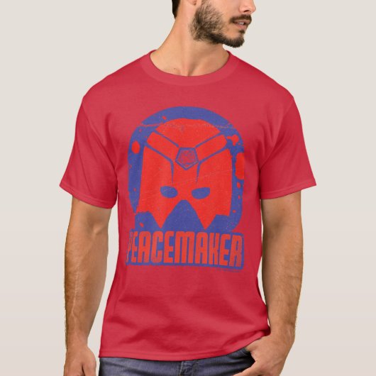 DC Comics Peacemaker Helm Abzeichen mit Farbklecks T-Shirt (Vorderseite)
