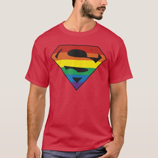 DC Comics Pride Superman Regenbogen-Logoankop Smal T-Shirt (Vorderseite)