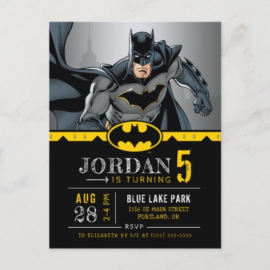DC Comincs - Batman | Chalkboard Happy Birthday Postkarte (Vorderseite)