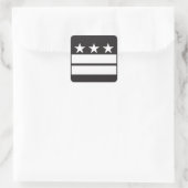 DC-Flagge in Schwarz und Weiß Quadratischer Aufkleber (Tasche)