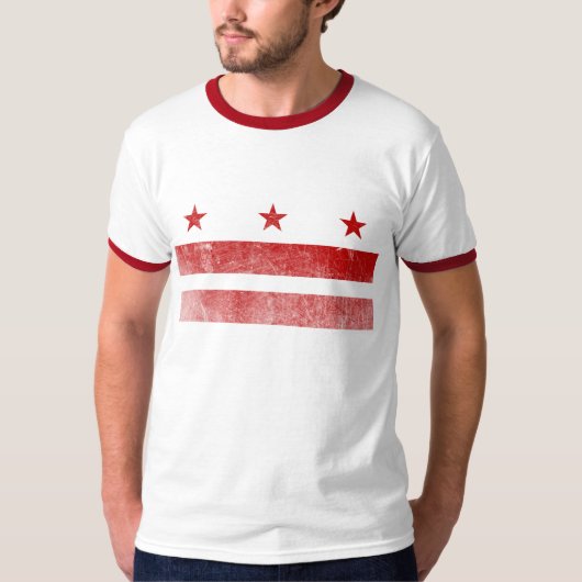 DC-Flagge verblaßte T-Shirt (Vorderseite)