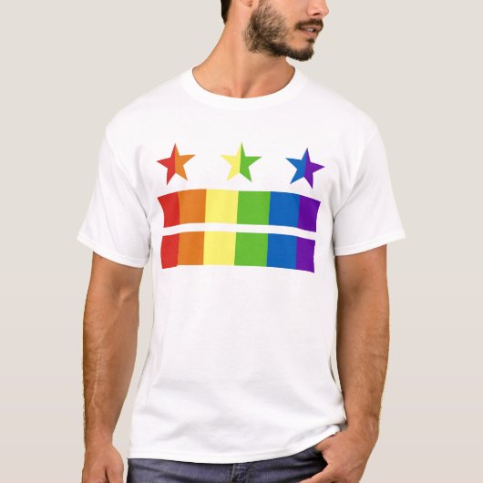 DC-Flaggenregenbogen T-Shirt (Vorderseite)