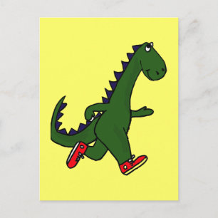 DC - Funny Joggen Dinosaur Postcard Postkarte