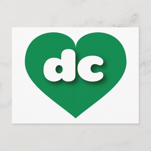 dc grünes Herz - I Liebe dc Postkarte (Vorderseite)