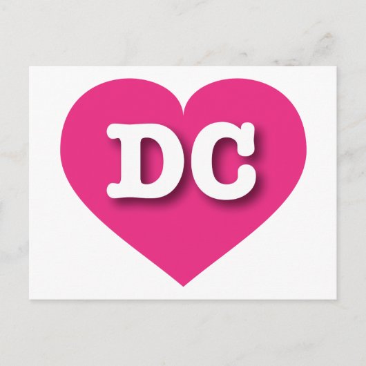 DC Heiß rosa Herz - I Liebe DC Postkarte (Vorderseite)