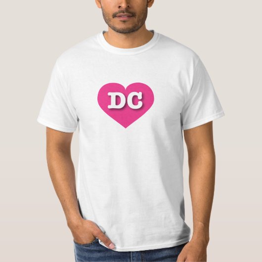 DC Heiß rosa Herz - I Liebe DC T-Shirt (Vorderseite)