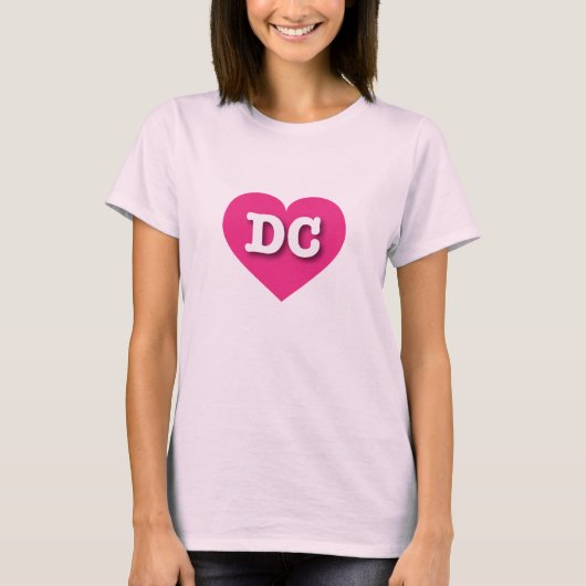 DC Heiß rosa Herz - I Liebe DC T-Shirt (Vorderseite)