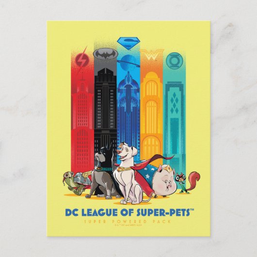 DC Liga der Super-Pets Metropolis Towers Postkarte (Vorderseite)