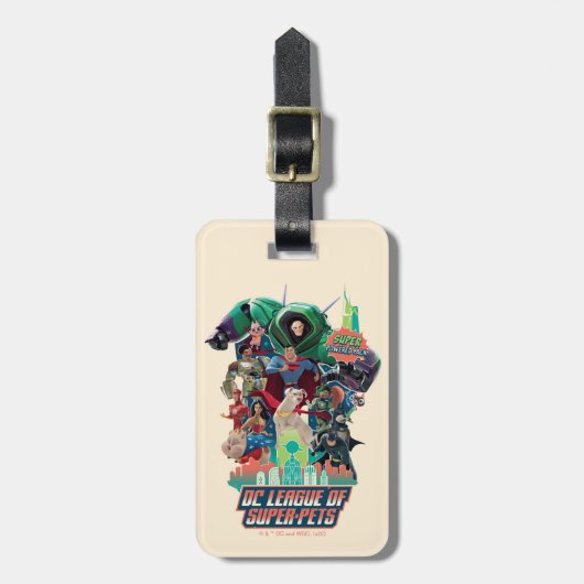 DC Liga der Super-Pets-Schlacht für Metropolis Gepäckanhänger (Vorderseite vertikal)